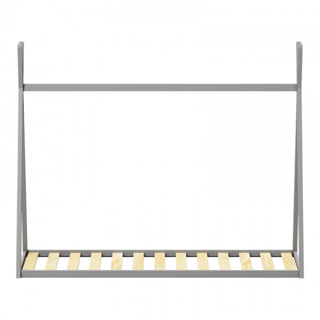 Παιδικό κρεβάτι Lilly τ. Montessori pakoworld ξύλο πεύκου σε γκρι απόχρωση 90x190εκ