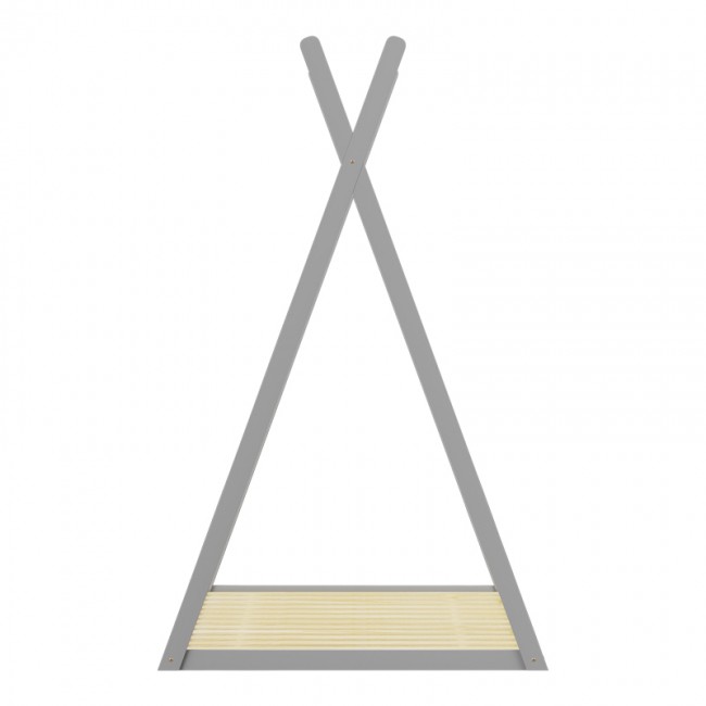 Παιδικό κρεβάτι Lilly τ. Montessori pakoworld ξύλο πεύκου σε γκρι απόχρωση 90x190εκ