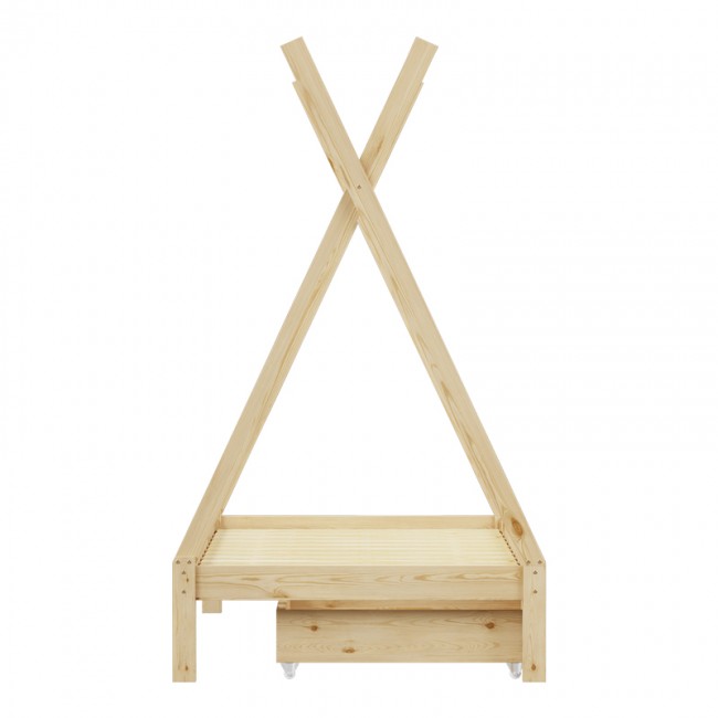 Παιδικό κρεβάτι Lalitto τ. Montessori με 2 συρτάρια pakoworld ξύλο πεύκου σε φυσική απόχρωση 90x190εκ