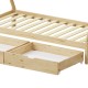 Παιδικό κρεβάτι Lalitto τ. Montessori με 2 συρτάρια pakoworld ξύλο πεύκου σε φυσική απόχρωση 90x190εκ