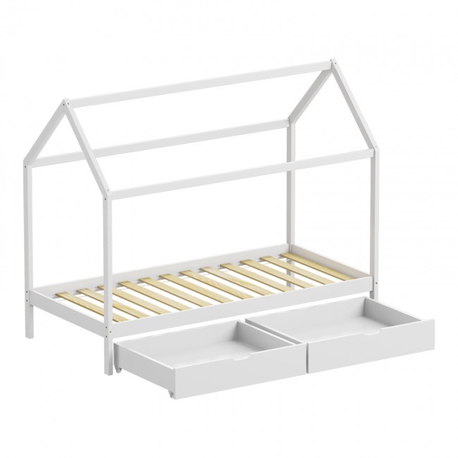 Παιδικό κρεβάτι Mellin τ. Montessori με 2 συρτάρια pakoworld ξύλο πεύκου σε λευκή απόχρωση 90x190εκ Παιδικό κρεβάτι Mellin τ. Montessori με 2 συρτάρια pakoworld ξύλο πεύκου σε λευκή απόχρωση 90x190εκ