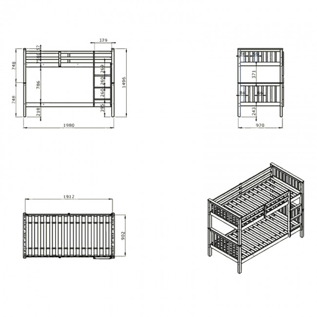 Παιδικό κρεβάτι κουκέτα Nani pakoworld ξύλο πεύκου σε φυσική απόχρωση 90x190εκ Παιδικό κρεβάτι κουκέτα Nani pakoworld ξύλο πεύκου σε φυσική απόχρωση 90x190εκ