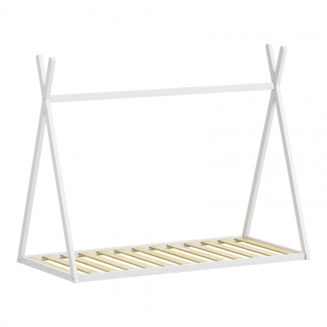 Παιδικό κρεβάτι Lilly τ. Montessori pakoworld ξύλο πεύκου σε λευκή απόχρωση 90x190εκ