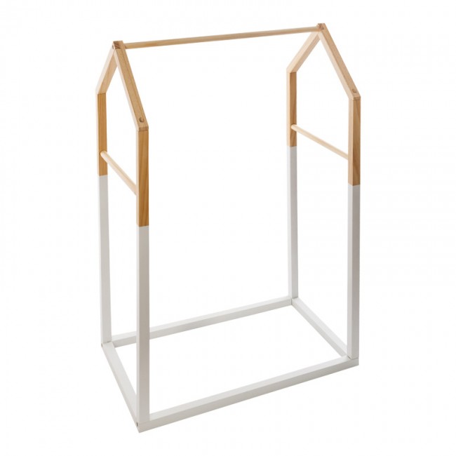 Παιδική κρεμάστρα Holen pakoworld ξύλο πεύκου σε φυσική με λευκή απόχρωση 60x37x100εκ
