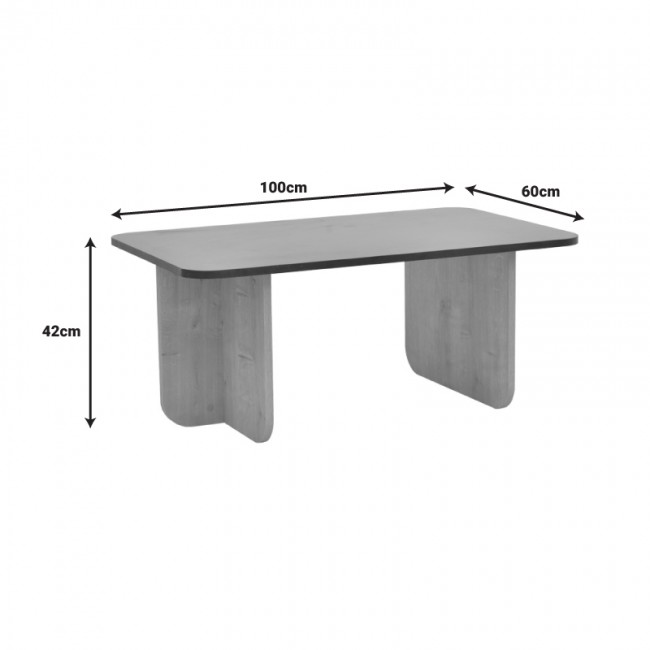 Τραπέζι Beca pakoworld σε oak-μαύρο απόχρωση 100x60x42εκ