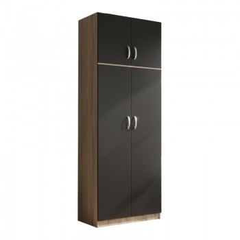 Ντουλάπα δίφυλλη και πατάρι Lego pakoworld σε sonoma-ανθρακί απόχρωση 80x42x240εκ Ντουλάπα δίφυλλη και πατάρι Lego pakoworld σε sonoma-ανθρακί απόχρωση 80x42x240εκ