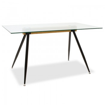 Τραπέζι Astrid pakoworld γυάλινο 10χιλ - πόδι μαύρο 140x80x75εκ Τραπέζι Astrid pakoworld γυάλινο 10χιλ - πόδι μαύρο 140x80x75εκ