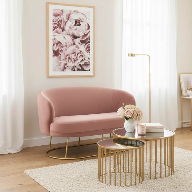 Καναπές 2θέσιος Gloria pakoworld βελούδο σάπιο μήλο-χρυσό 132x82x83εκ Καναπές 2θέσιος Gloria pakoworld βελούδο σάπιο μήλο-χρυσό 132x82x83εκ