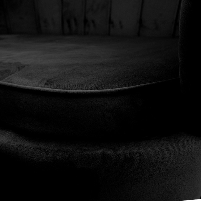 Καναπές 2θέσιος Daimon pakoworld βελούδο μαύρο 134x70x77εκ Καναπές 2θέσιος Daimon pakoworld βελούδο μαύρο 134x70x77εκ