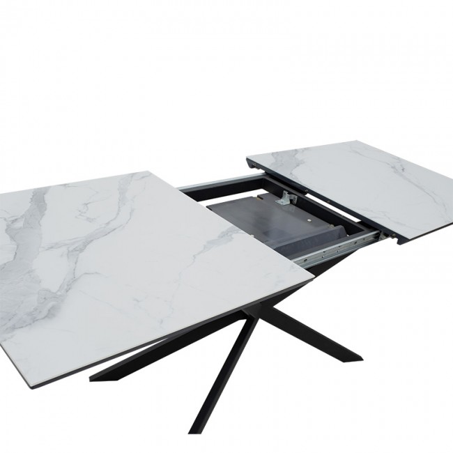 Τραπέζι επεκτεινόμενο Palan pakoworld MDF όψη μαρμάρου γκρι-μαύρο 160-200x80x77εκ Τραπέζι επεκτεινόμενο Palan pakoworld MDF όψη μαρμάρου γκρι-μαύρο 160-200x80x77εκ