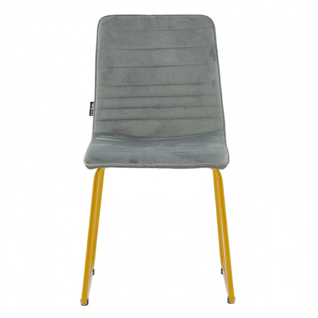 Καρέκλα Amalia pakoworld βελούδο γκρι-χρυσό πόδι Καρέκλα Amalia pakoworld βελούδο γκρι-χρυσό πόδι