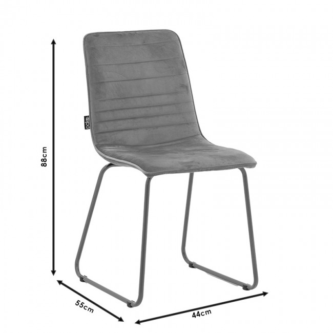 Καρέκλα Amalia pakoworld βελούδο γκρι-χρυσό πόδι Καρέκλα Amalia pakoworld βελούδο γκρι-χρυσό πόδι