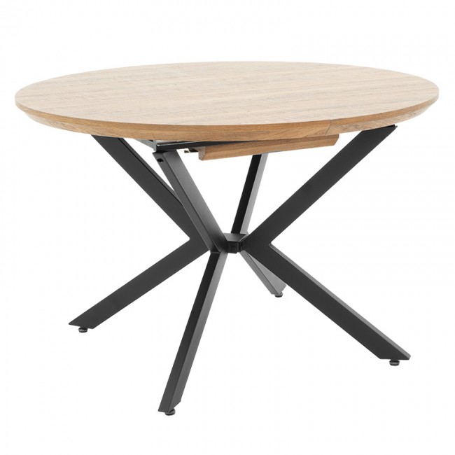 Tραπέζι Lydia pakoworld MDF επεκτεινόμενο καρυδί-μαύρο 120-160x120x79εκ Tραπέζι Lydia pakoworld MDF επεκτεινόμενο καρυδί-μαύρο 120-160x120x79εκ