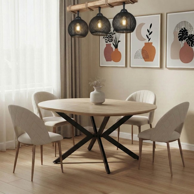 Tραπέζι Lydia pakoworld MDF επεκτεινόμενο καρυδί-μαύρο 120-160x120x79εκ Tραπέζι Lydia pakoworld MDF επεκτεινόμενο καρυδί-μαύρο 120-160x120x79εκ