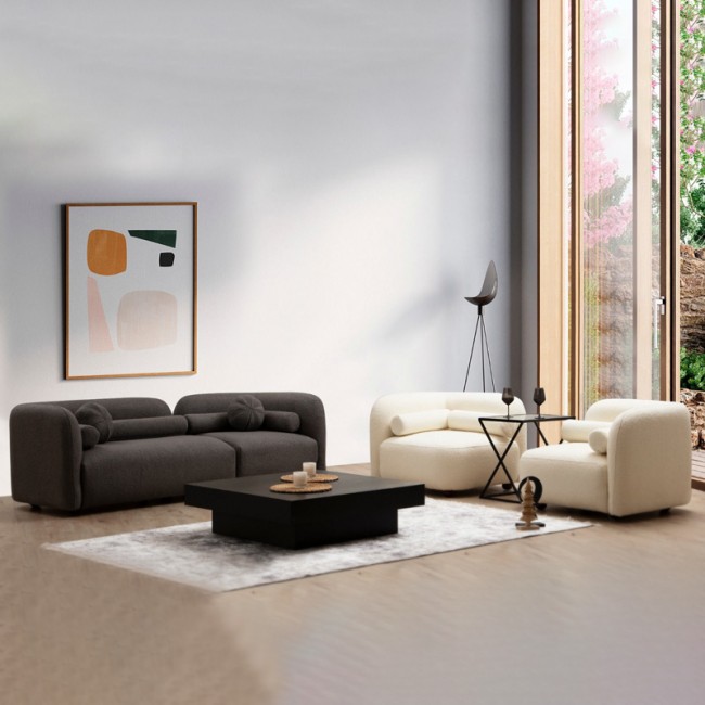 Πολυθρόνα Tranquil pakoworld ύφασμα μπουκλέ κρεμ 90x90x74εκ Πολυθρόνα Tranquil pakoworld ύφασμα μπουκλέ κρεμ 90x90x74εκ