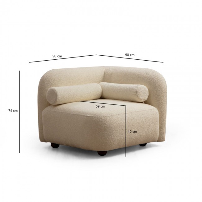 Πολυθρόνα Tranquil pakoworld ύφασμα μπουκλέ κρεμ 90x90x74εκ Πολυθρόνα Tranquil pakoworld ύφασμα μπουκλέ κρεμ 90x90x74εκ