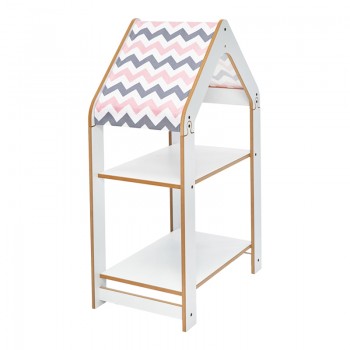 Ραφιέρα τ. Montessori Zoilen pakoworld λευκό-ροζ mdf 50x30x80εκ