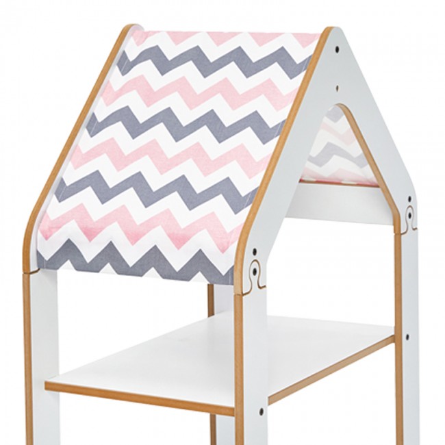 Ραφιέρα τ. Montessori Zoilen pakoworld λευκό-ροζ mdf 50x30x80εκ