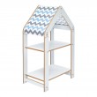 Ραφιέρα τ. Montessori Zoilen pakoworld λευκό-μπλε mdf 50x30x80εκ
