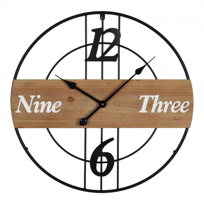 Ρολόι τοίχου Tabla Inart μέταλλο σε μαύρη απόχρωση 60x3x60εκ Ρολόι τοίχου Tabla Inart μέταλλο σε μαύρη απόχρωση 60x3x60εκ