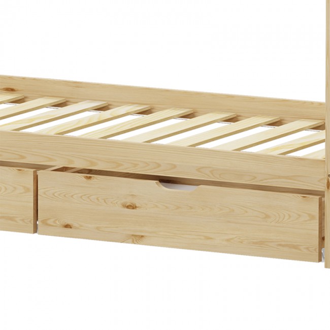 Παιδικό κρεβάτι Mellin τ. Montessori με 2 συρτάρια pakoworld ξύλο πεύκου σε φυσική απόχρωση 90x190εκ