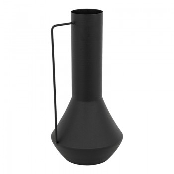 Βάζο Genmary pakoworld μεταλλικό σε μαύρη απόχρωση Φ17x34.5εκ