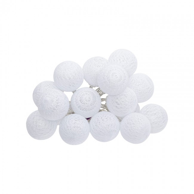 Διακοσμητικά λαμπάκια led Batoni pakoworld pvc σε λευκή απόχρωση Φ3.5x260εκ