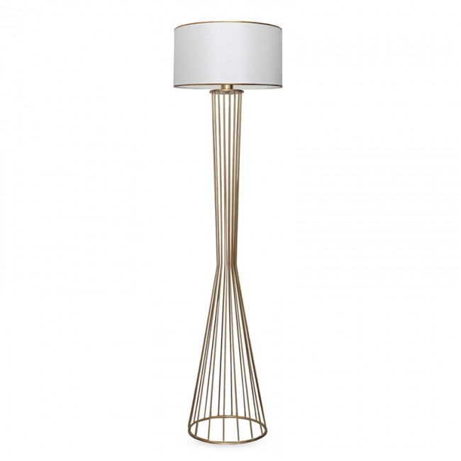 Φωτιστικό δαπέδου Firdo pakoworld Ε27 χρυσό-λευκό Φ38x155εκ