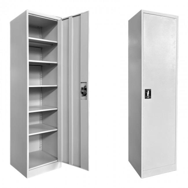 Ντουλάπα-στήλη Koya pakoworld μέταλλο σε απόχρωση ανοιχτό γκρι 50x45x180εκ