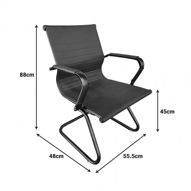 Καρέκλα γραφείου επισκέπτη Valter pakoworld pu μαύρο 55.5x48x88εκ Καρέκλα γραφείου επισκέπτη Valter pakoworld pu μαύρο 55.5x48x88εκ