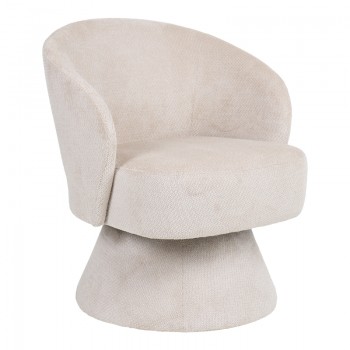 Πολυθρόνα Cioura pakoworld περιστρεφόμενη ύφασμα μπεζ 70x68x75εκ Πολυθρόνα Cioura pakoworld περιστρεφόμενη ύφασμα μπεζ 70x68x75εκ