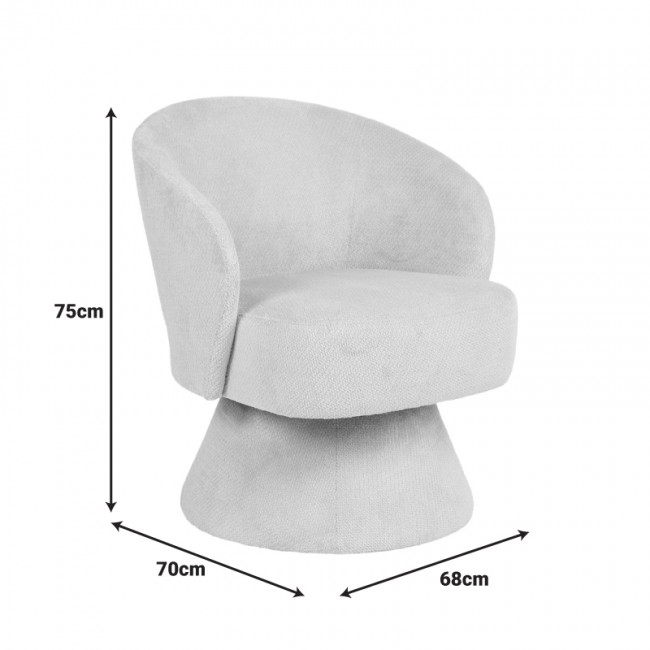 Πολυθρόνα Cioura pakoworld περιστρεφόμενη ύφασμα μπεζ 70x68x75εκ Πολυθρόνα Cioura pakoworld περιστρεφόμενη ύφασμα μπεζ 70x68x75εκ