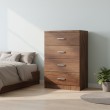 Συρταριέρα Killian pakoworld με 4 συρτάρια καρυδί 80x40x80εκ
