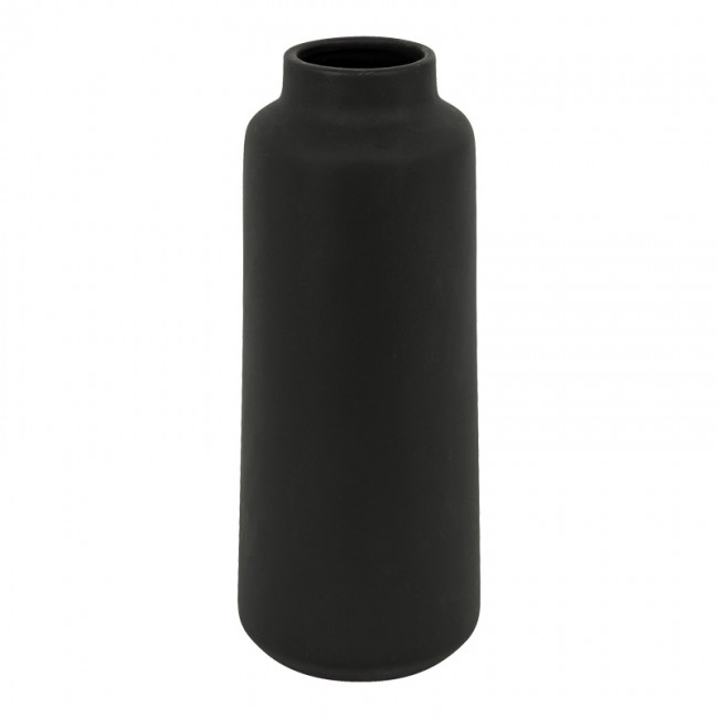 Βάζο Bender pakoworld κεραμικό σε μαύρη απόχρωση Φ12x30εκ