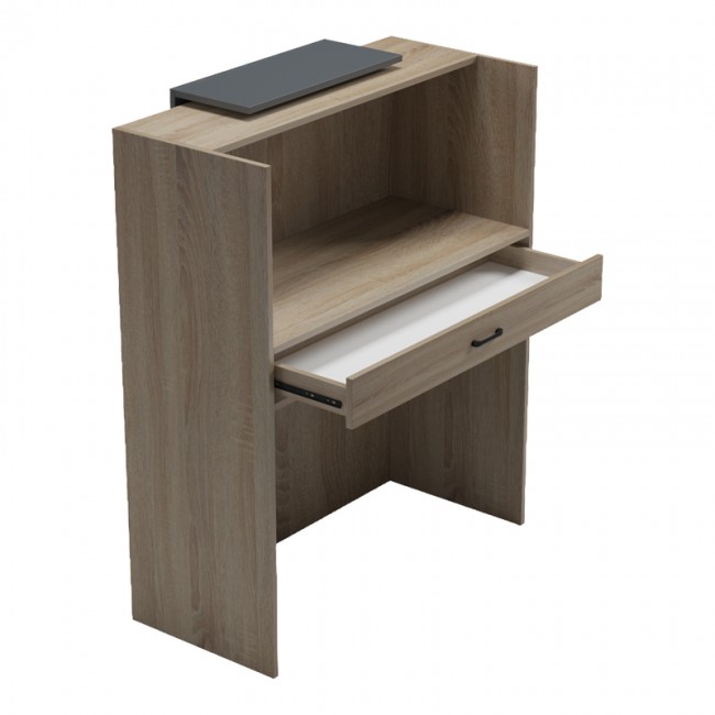 Γραφείο reception Zowel pakoworld με led sonoma-ανθρακί 90x40x110εκ Γραφείο reception Zowel pakoworld με led sonoma-ανθρακί 90x40x110εκ