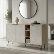 Μπουφές Balain pakoworld sonoma-γκρι μπεζ όψη μαρμάρου 142x35.5x83εκ