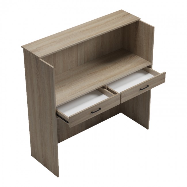 Γραφείο reception Optima pakoworld με led sonoma-ανθρακί 110x40x110εκ Γραφείο reception Optima pakoworld με led sonoma-ανθρακί 110x40x110εκ