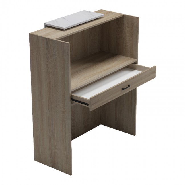 Γραφείο reception Zowel pakoworld με led sonoma-λευκή όψη μαρμάρου 90x40x110εκ Γραφείο reception Zowel pakoworld με led sonoma-λευκή όψη μαρμάρου 90x40x110εκ