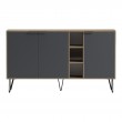 Μπουφές Balain pakoworld sonoma-ανθρακί 142x35.5x83εκ