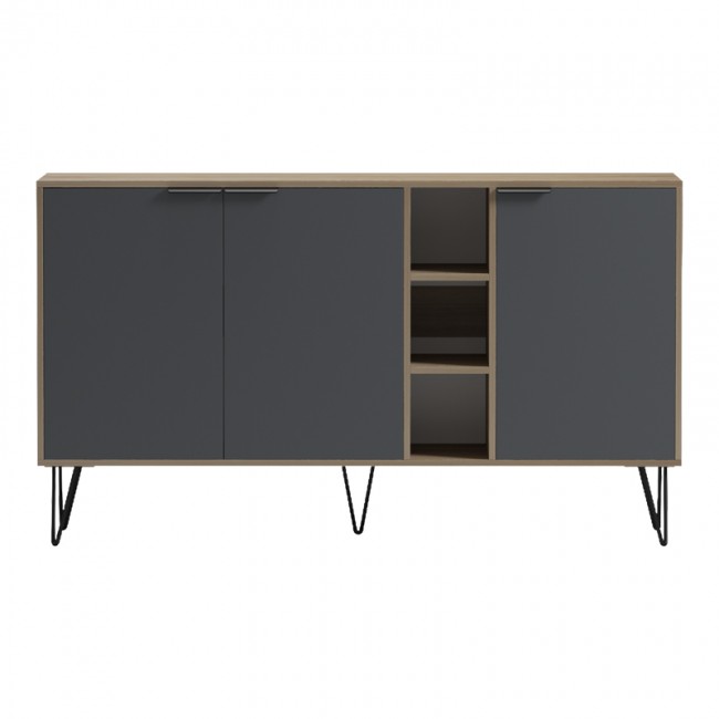 Μπουφές Balain pakoworld sonoma-ανθρακί 142x35.5x83εκ Μπουφές Balain pakoworld sonoma-ανθρακί 142x35.5x83εκ