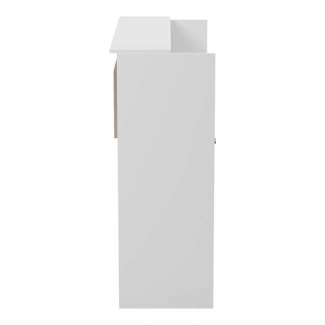 Γραφείο reception Optima pakoworld με led λευκό-sonoma 110x40x110εκ Γραφείο reception Optima pakoworld με led λευκό-sonoma 110x40x110εκ