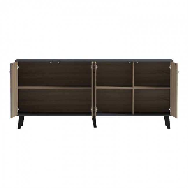 Μπουφές Tuscany pakoworld sonoma-ανθρακί 180x40x78.6εκ Μπουφές Tuscany pakoworld sonoma-ανθρακί 180x40x78.6εκ