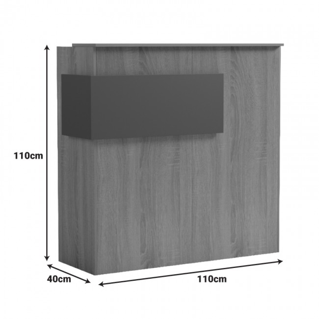 Γραφείο reception Optima pakoworld με led sonoma-λευκή όψη μαρμάρου 110x40x110εκ Γραφείο reception Optima pakoworld με led sonoma-λευκή όψη μαρμάρου 110x40x110εκ