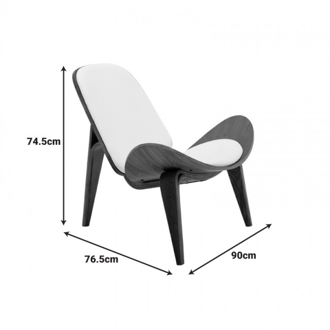 Πολυθρόνα Vilma pakoworld PU μπεζ- plywood καρυδί 90x76.5x74.5εκ