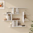 Ραφιέρα τοίχου Ledia pakoworld λευκό με oak 110,6x14,5x78εκ