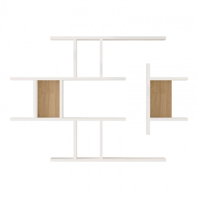 Ραφιέρα τοίχου Ledia pakoworld λευκό με oak 110,6x14,5x78εκ Ραφιέρα τοίχου Ledia pakoworld λευκό με oak 110,6x14,5x78εκ