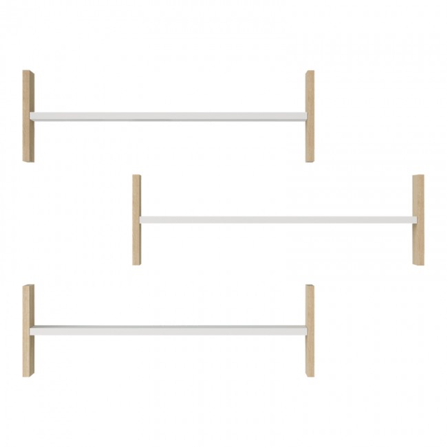 Ραφιέρα τοίχου Mento pakoworld λευκό με oak 75,6x14,5x23,6εκ Ραφιέρα τοίχου Mento pakoworld λευκό με oak 75,6x14,5x23,6εκ