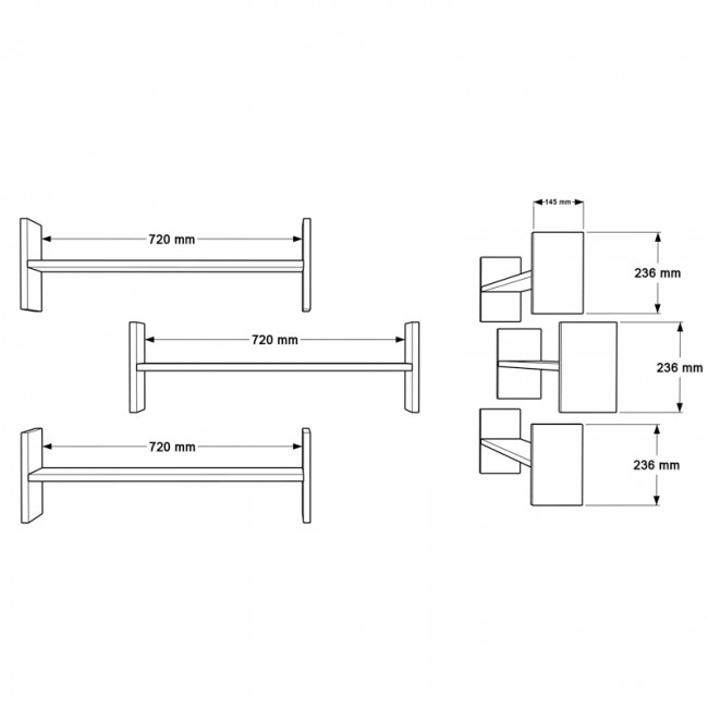 Ραφιέρα τοίχου Mento pakoworld λευκό με oak 75,6x14,5x23,6εκ Ραφιέρα τοίχου Mento pakoworld λευκό με oak 75,6x14,5x23,6εκ