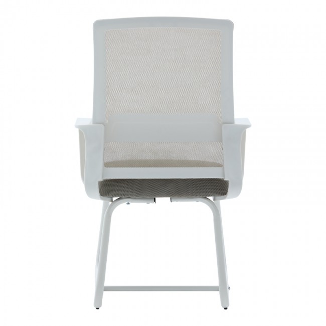Καρέκλα επισκέπτη Palma pakoworld λευκή- mesh γκρι 46x52x94εκ