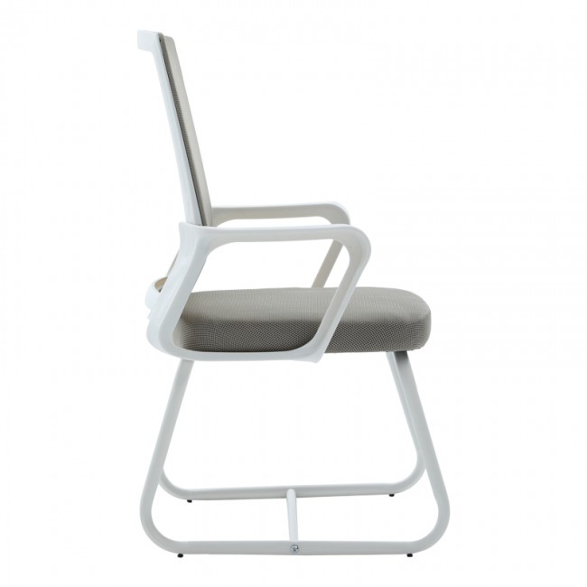 Καρέκλα επισκέπτη Palma pakoworld λευκή- mesh γκρι 46x52x94εκ